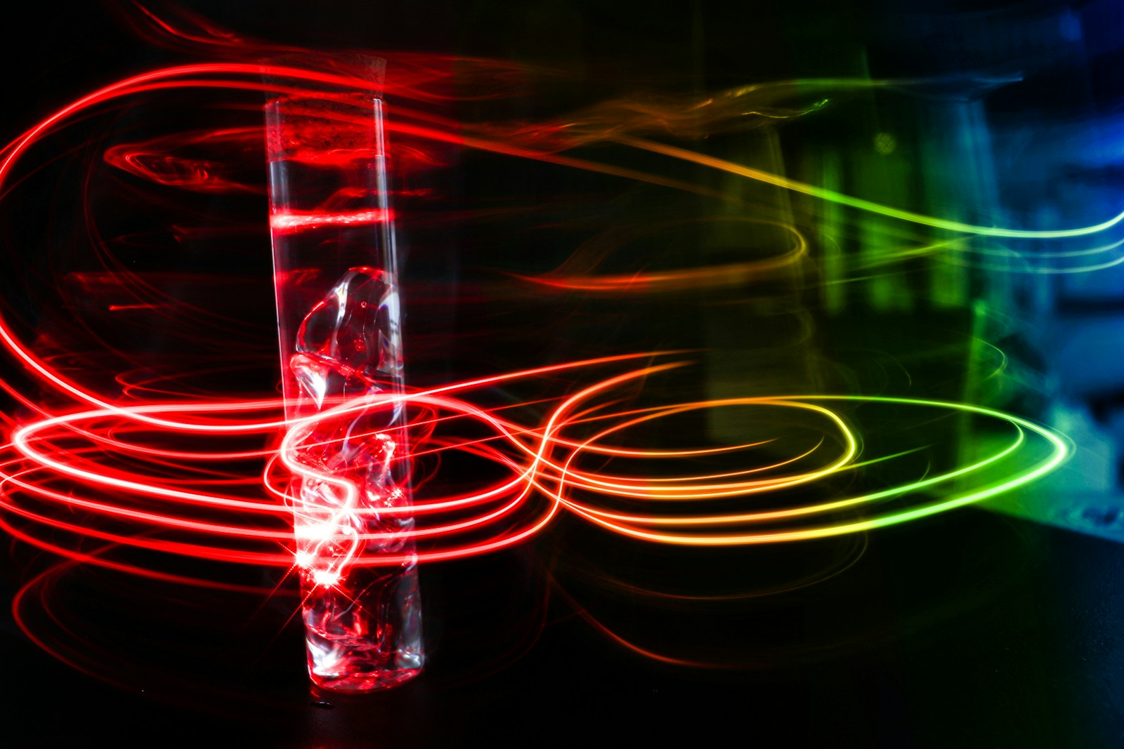 red and green light streaks